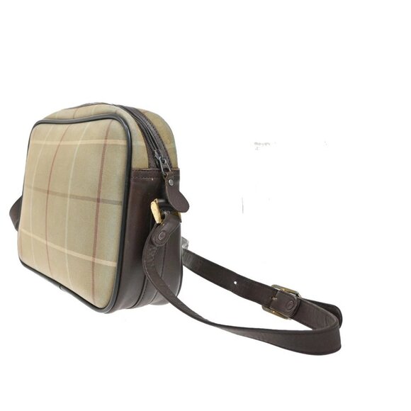 Burberrys Logo Shoulder Bag Check Canvas Leather Brown GHW - Picture 4 of 14